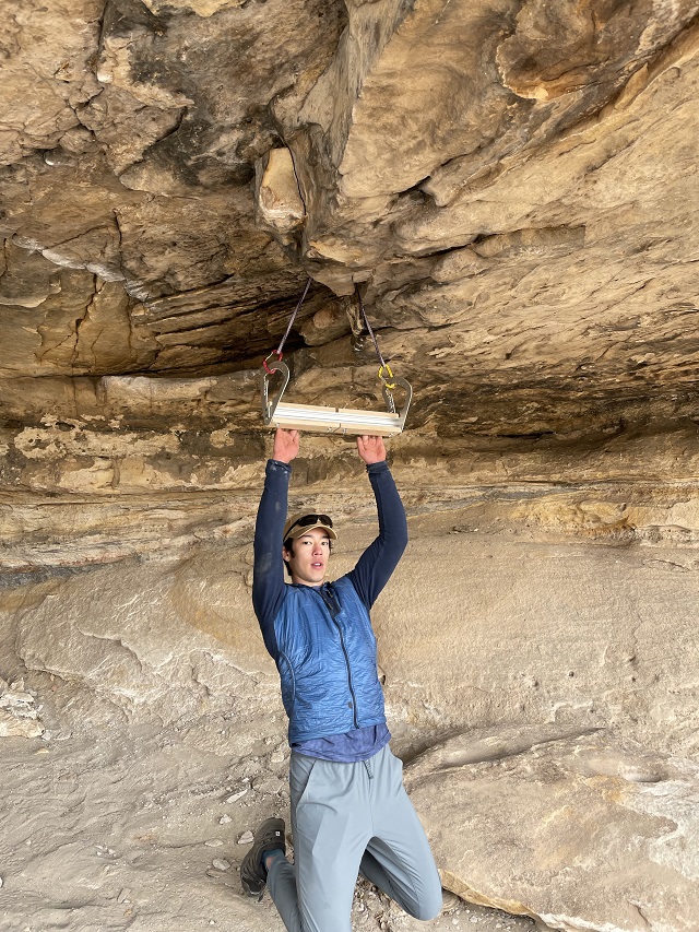 Cliffhanger in cave